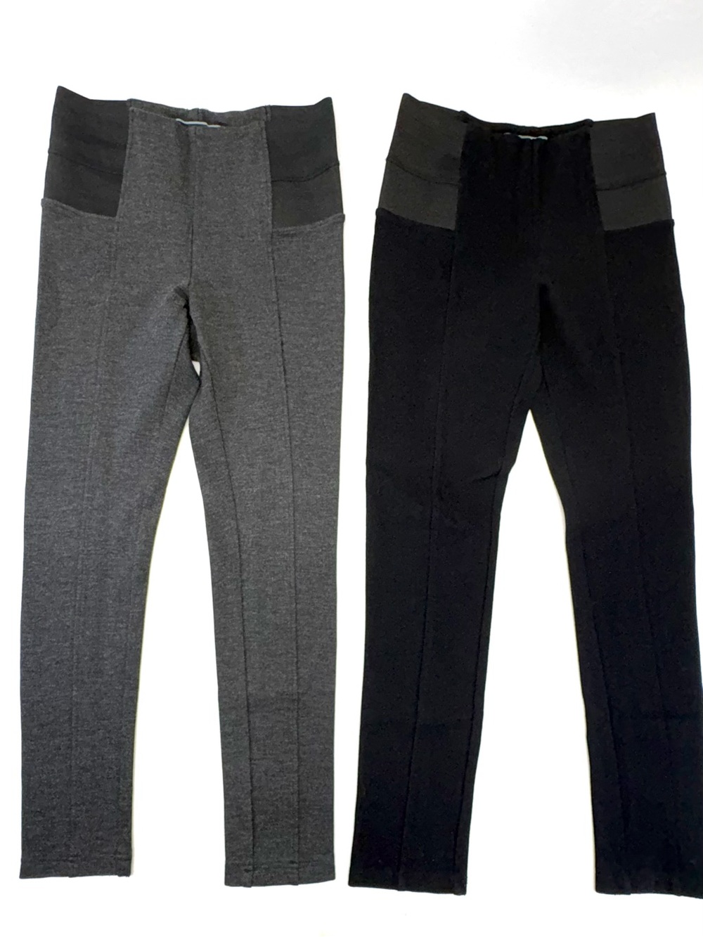 Le Chateau High Rise Stretch Pintuck Jeggings Bundle of Two Black & Grey Size 1